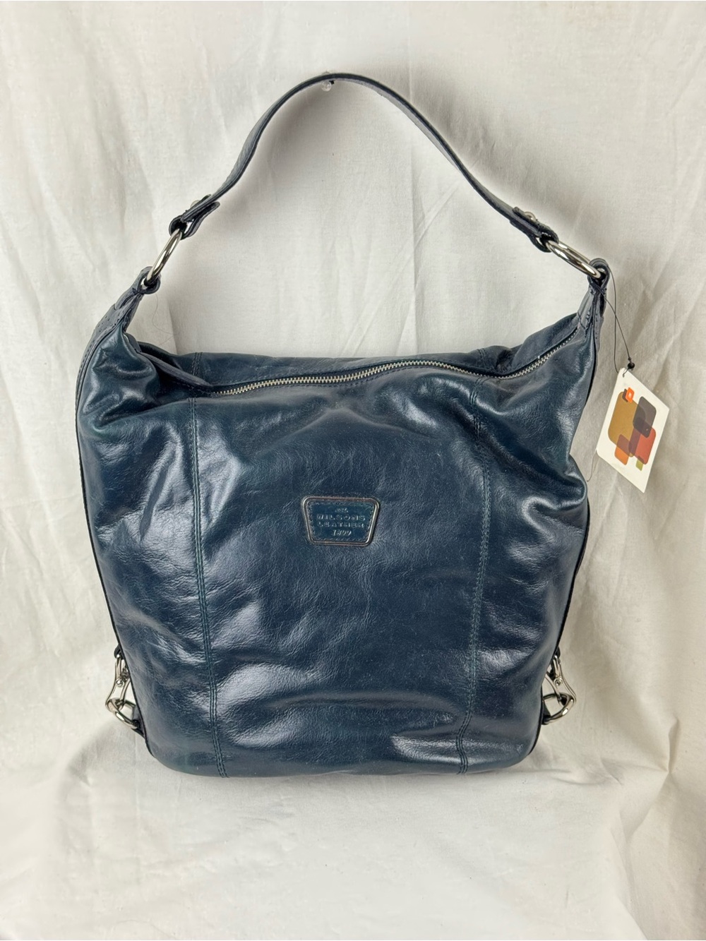 Wilsons Deep Navy Leather Hobo Shoulder Bag